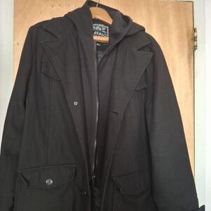 Buffalo David Bitton Men's Black Trench Coat